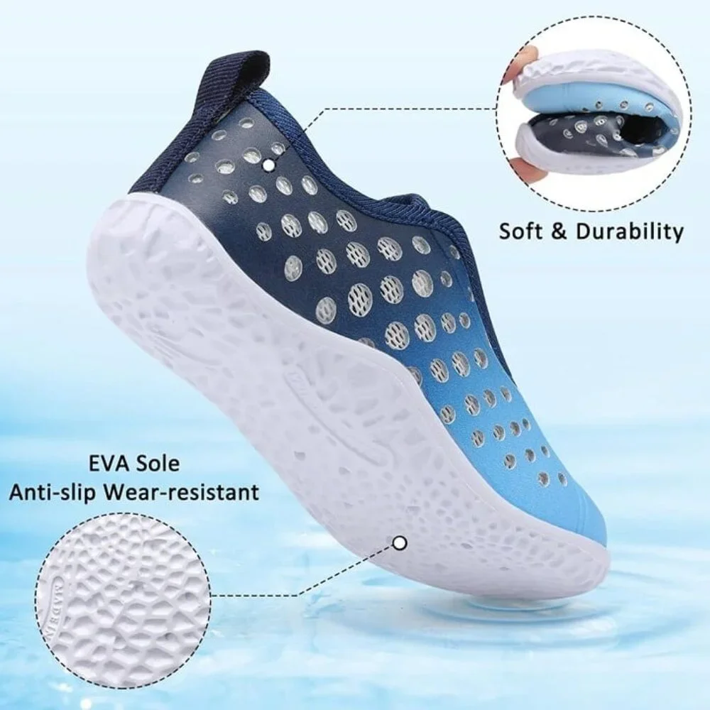 Kids Water Shoes Boys Girls Quick Dry Breathable Blue Sz 18-24 months Infant